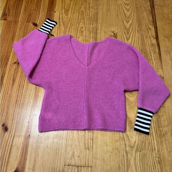Essentiel Antwerp Contrasting Horizontal-Stripe Jumper In Pink Icing Women’s LRG - Picture 3 of 11